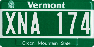 VT license plate XNA174