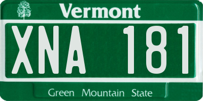 VT license plate XNA181