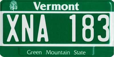 VT license plate XNA183