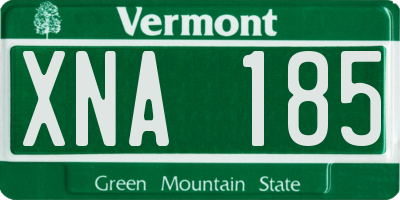 VT license plate XNA185