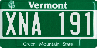 VT license plate XNA191