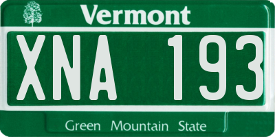 VT license plate XNA193