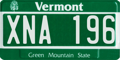 VT license plate XNA196