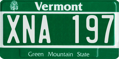 VT license plate XNA197