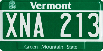 VT license plate XNA213