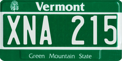 VT license plate XNA215