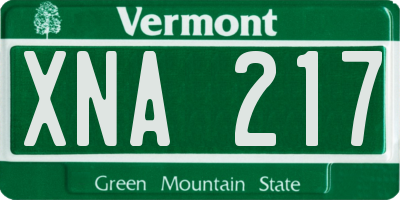 VT license plate XNA217