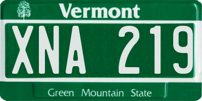 VT license plate XNA219