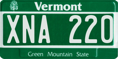 VT license plate XNA220