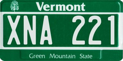 VT license plate XNA221