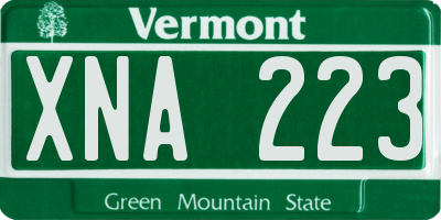 VT license plate XNA223
