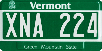 VT license plate XNA224