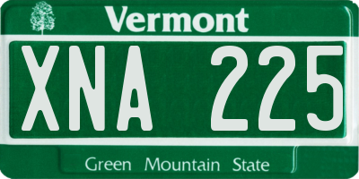 VT license plate XNA225