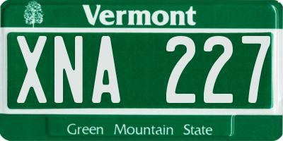 VT license plate XNA227