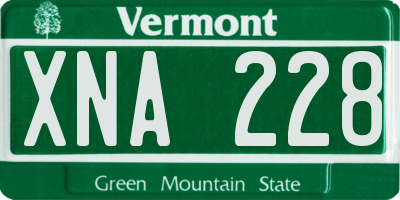 VT license plate XNA228