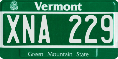 VT license plate XNA229