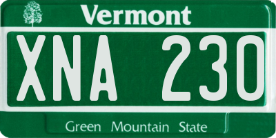 VT license plate XNA230