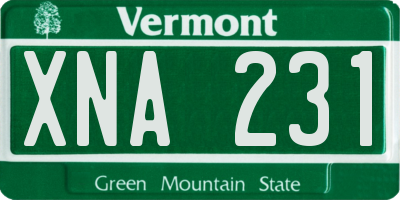 VT license plate XNA231