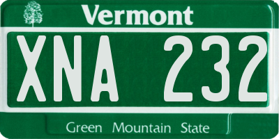 VT license plate XNA232