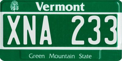 VT license plate XNA233