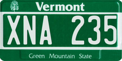 VT license plate XNA235