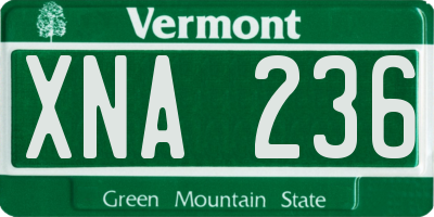 VT license plate XNA236