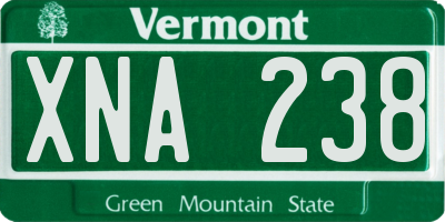 VT license plate XNA238