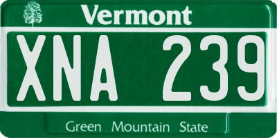 VT license plate XNA239