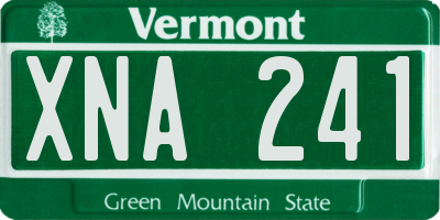 VT license plate XNA241
