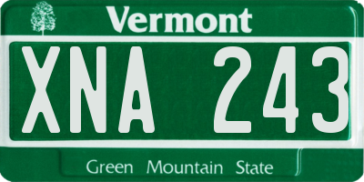 VT license plate XNA243
