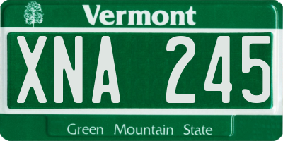 VT license plate XNA245