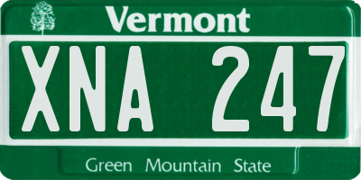 VT license plate XNA247