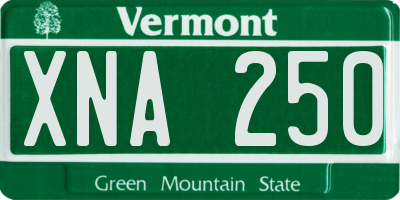 VT license plate XNA250
