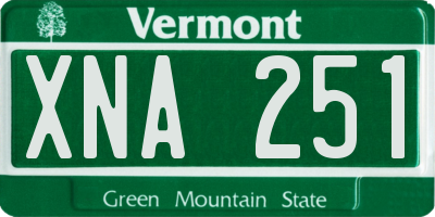 VT license plate XNA251