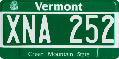 VT license plate XNA252