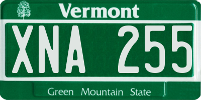VT license plate XNA255
