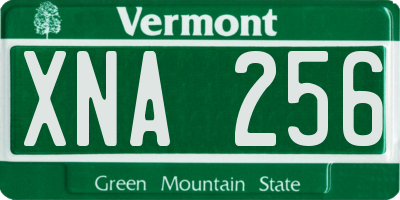 VT license plate XNA256
