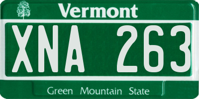 VT license plate XNA263