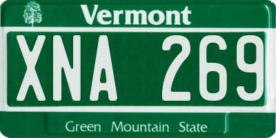 VT license plate XNA269