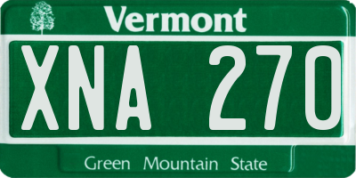 VT license plate XNA270