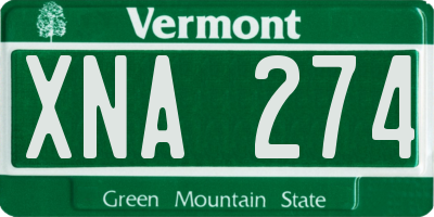 VT license plate XNA274