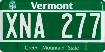 VT license plate XNA277
