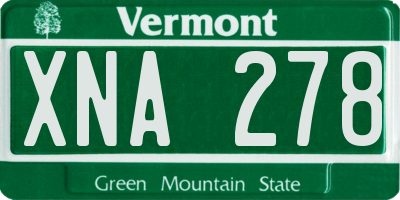 VT license plate XNA278