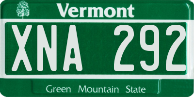 VT license plate XNA292