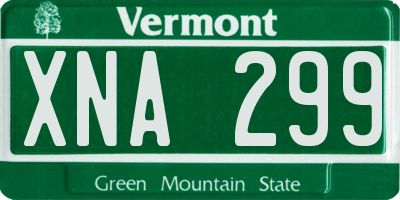 VT license plate XNA299