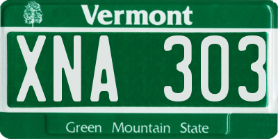 VT license plate XNA303