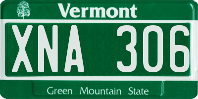 VT license plate XNA306