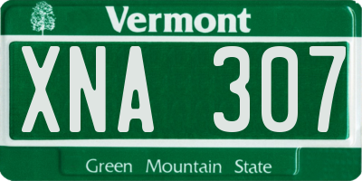 VT license plate XNA307
