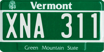 VT license plate XNA311