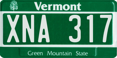 VT license plate XNA317